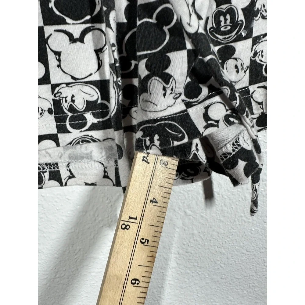 Disney Mickey Mouse Shorts Girls Medium 7/9 Black White Checkered Lounge PJ‎ - Picture 5 of 6